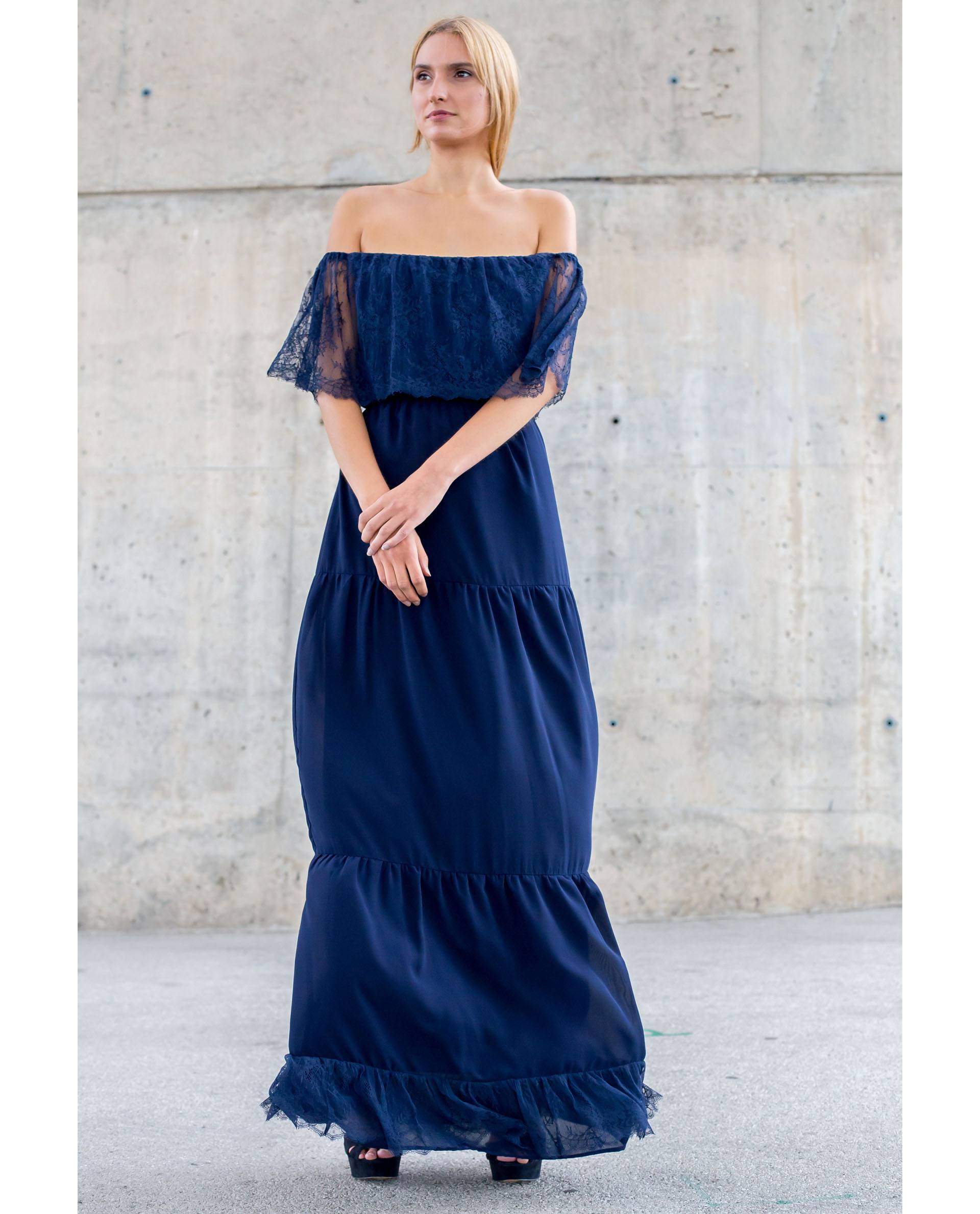 PRÊT À PORTER-SPRING/SUMMER 2018 - FALDAS - Falda esparta de georgette azul marino