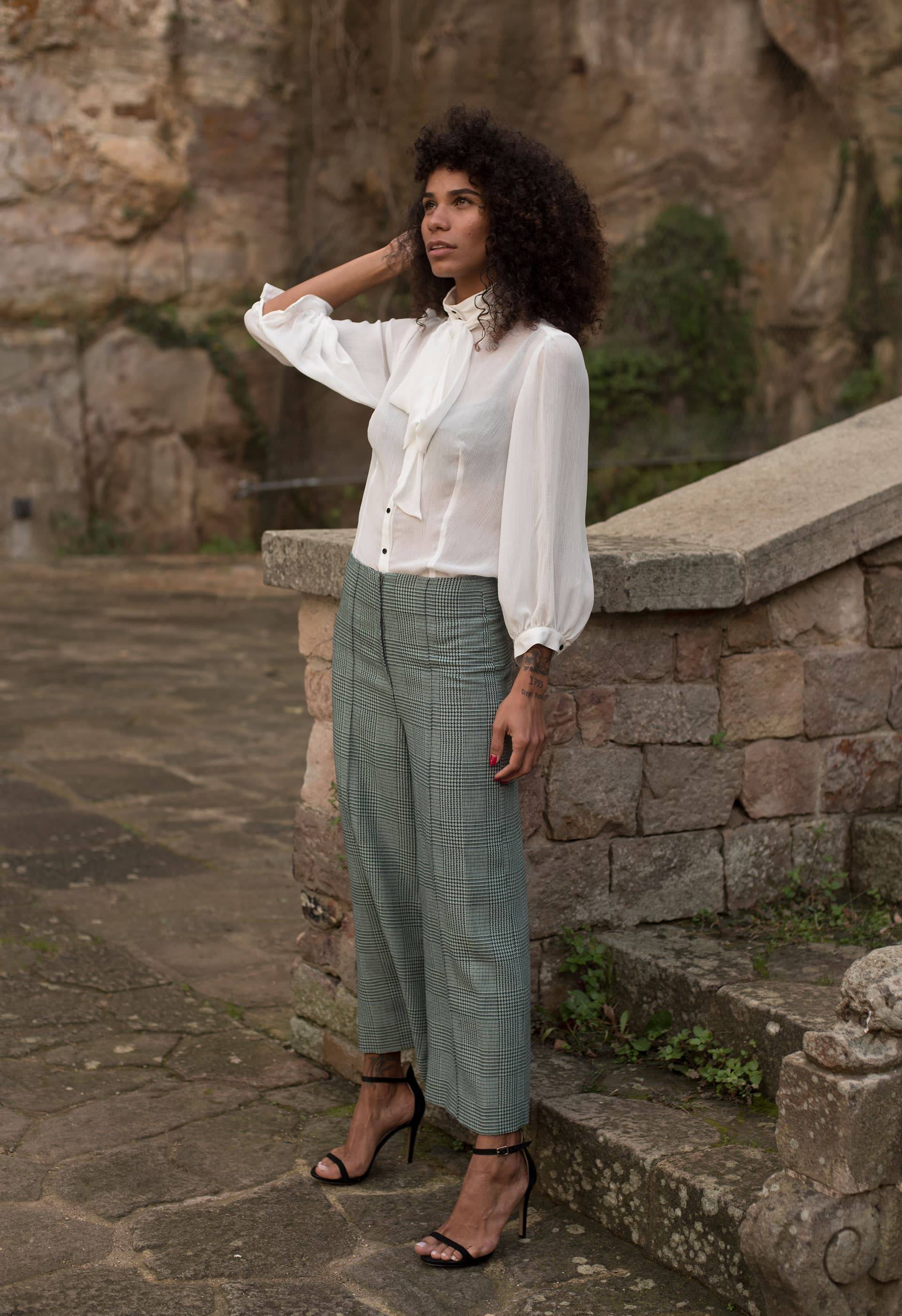 Blusa Akanke de bambula blanca