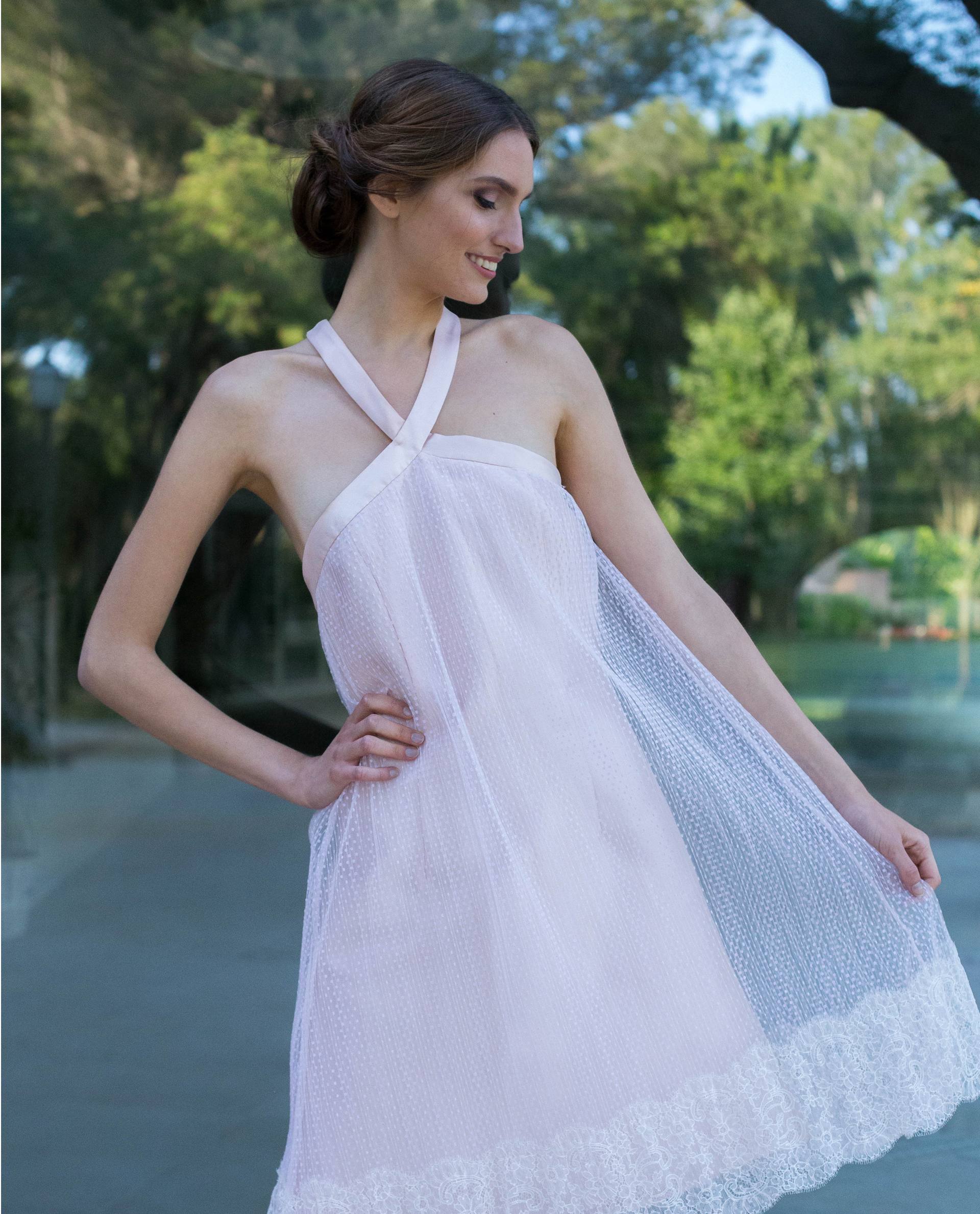 Detalle vestido VALENTINA blanco