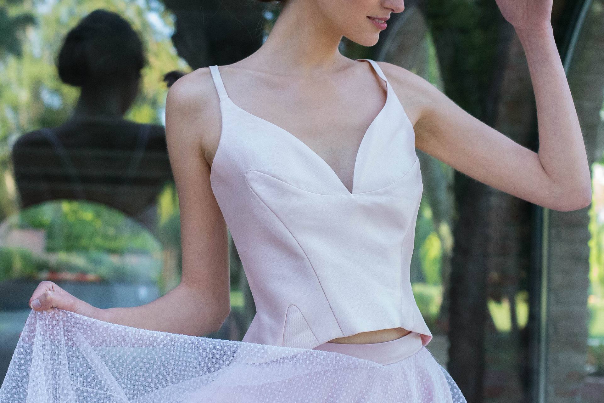 Conjunto top sophie con falda nora blanca