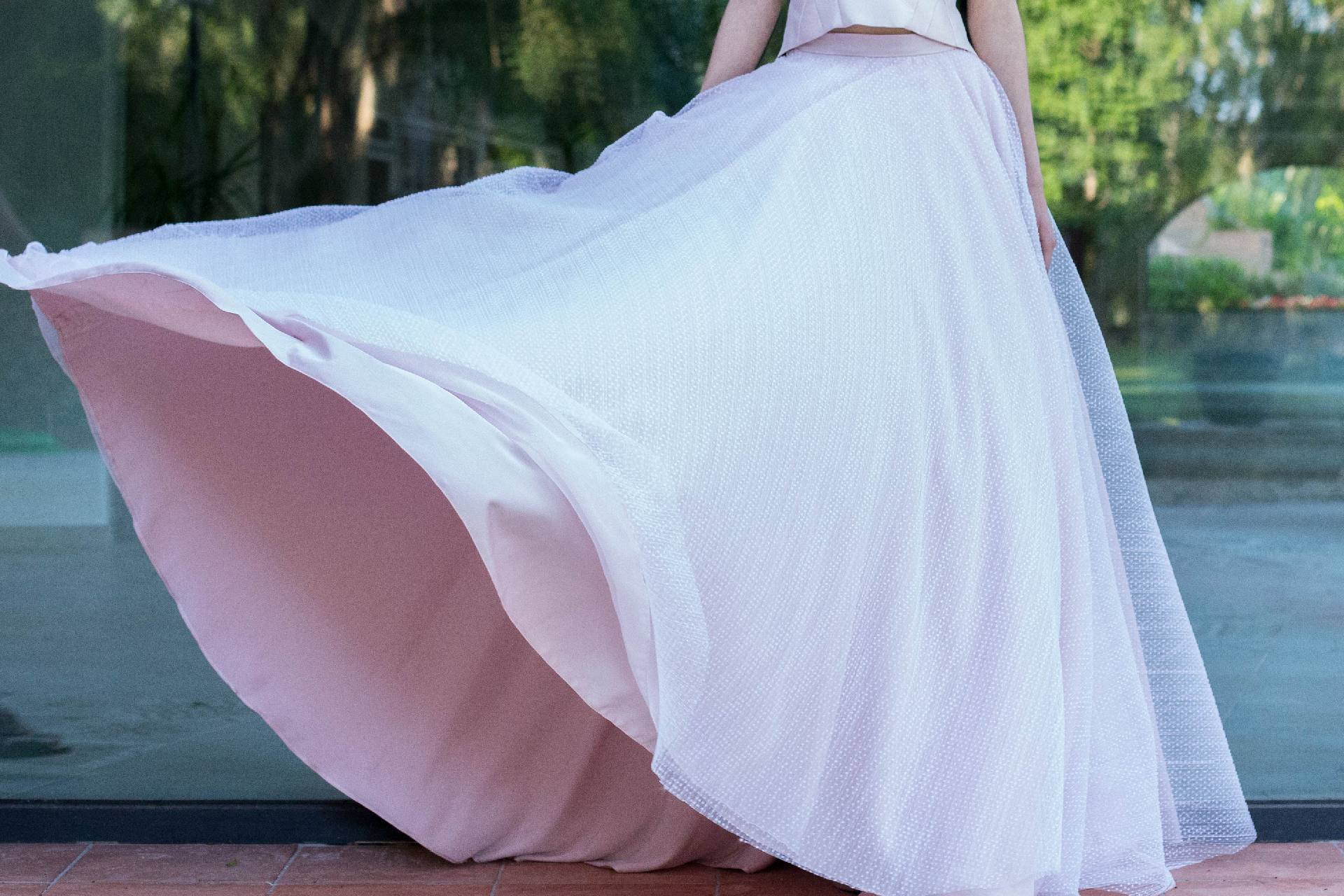 Detalle del vuelo de la falda Norma