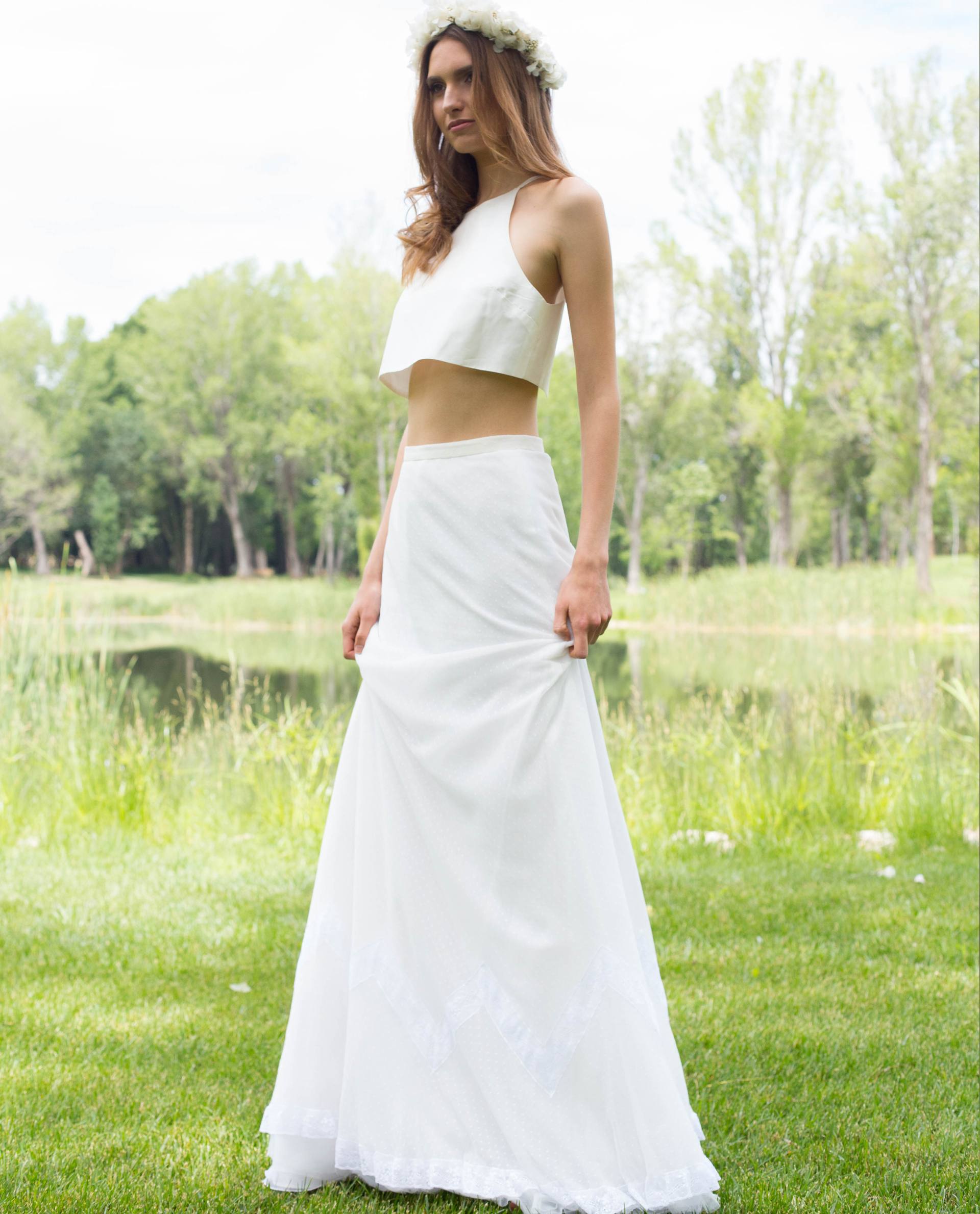 BRIDAL-NATURE 2019/20 - BLUSAS - Conjunto falda Denisa con cuerpo Elliya